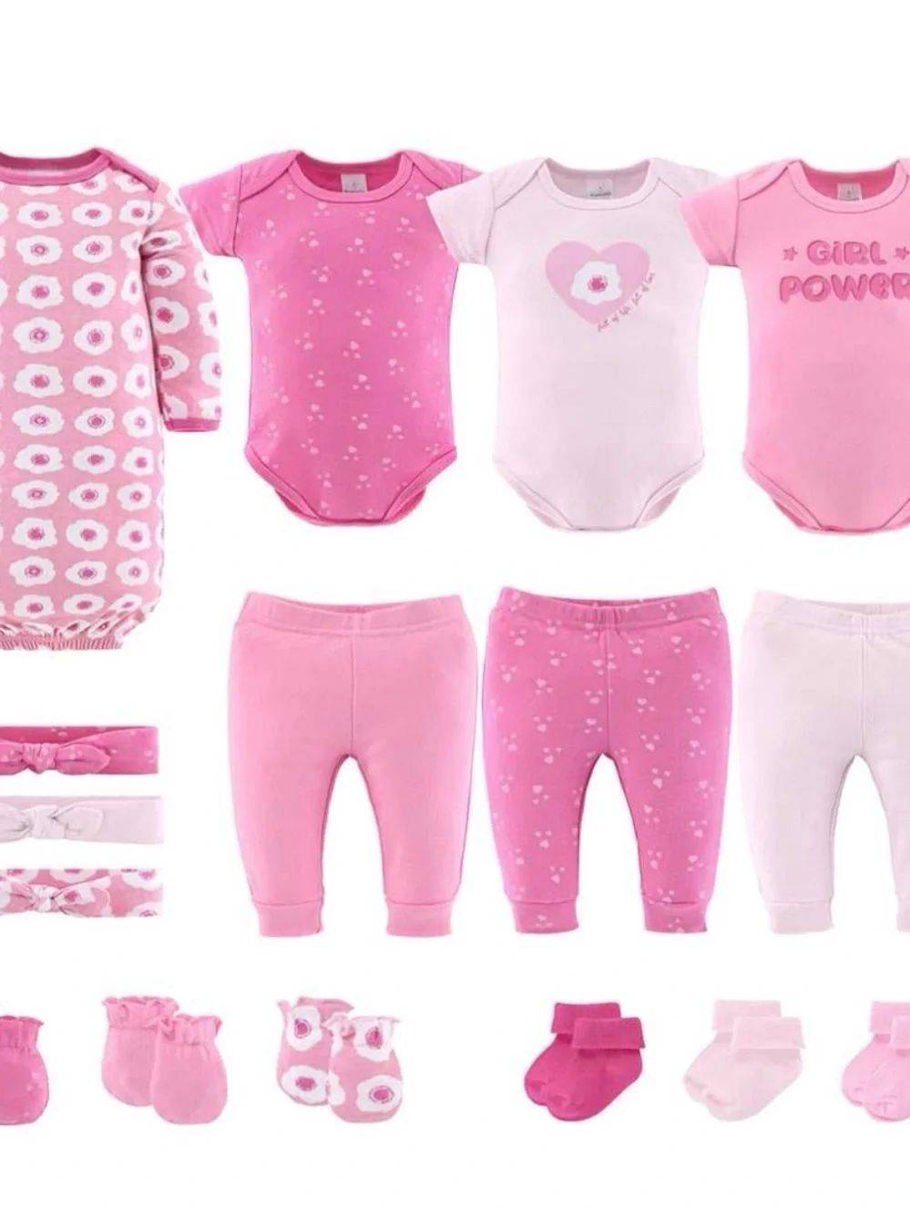 NWT 0-3M Girls Gift set Pink Floral & Lettering Matching Set the peanut shell